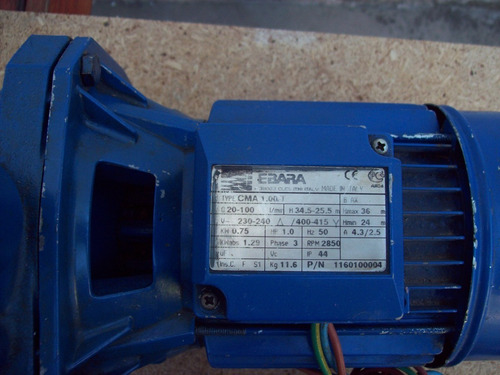 Bomba Agua Centrifuga 1hp Trifásica Marca Ebara