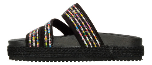 Sandalias Dama Berlín Negro Casual Slideon Suela 3cm Mujer
