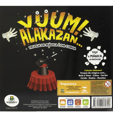 Vuum! Alakazan...Truque de Mágica com CORDA, de Brijbasi Art Press Ltd. Editorial Brasileitura, capa mole em português, 2022