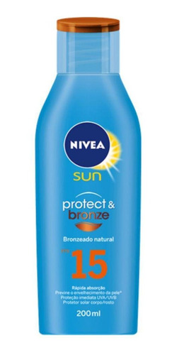 Protetor Solar Nivea Sun Protect & Bronze Fps15 200ml