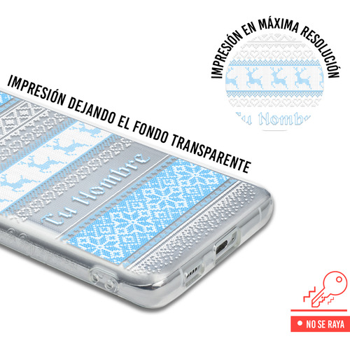 Funda Para Galaxy Ugly Sweater Azul Navideño Con Tu Nombre