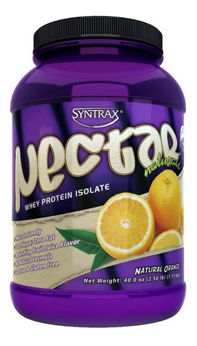 Proteína aislada de suero de leche con néctar (907 g), sabor a naranja natural y natural Syntrax