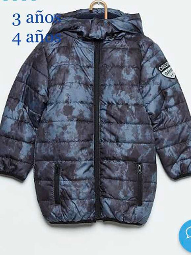 Campera Inflada Importada Azul Fantasía