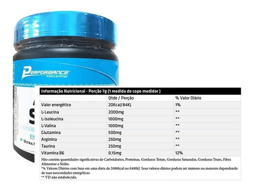 Bcaa Pó Amino Limão Performance Nutrition 300g Kit 2 Und Sabor Limão