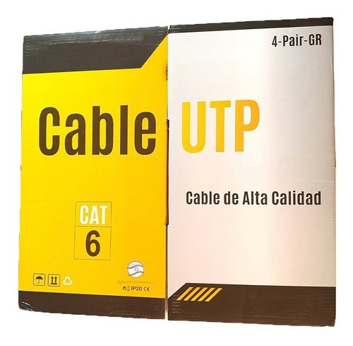 Imagen 1 de 3 de Rollo Cable Utp 100% Cobre Cat6 Interior 305 Mts Categoria 6