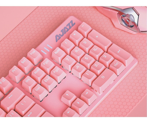 Imagen 6 de 6 de Teclado Mecanico Iluminado 104 Teclas Rosa Switch Red- Ajazz