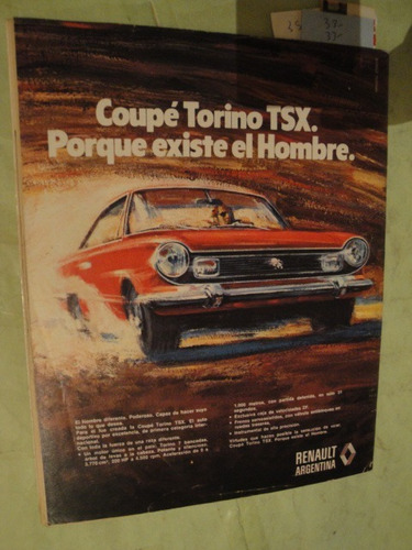 Publicidad Torino Coupe Tsx Año 1978 X