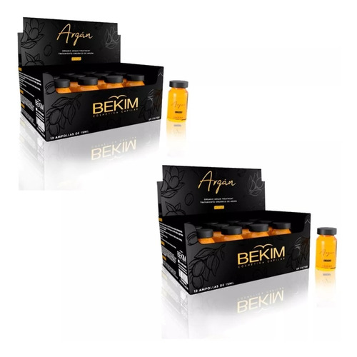 Combo 2 Cajas De Ampollas Argan Bekim 4 Oils X 15ml X12u C/u