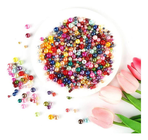 Diyasy 750 Pcs Redondear Cuentas De Perlas De Plástico De Y