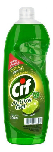 Detergente Concentrado Cif Active Gel Limon Verde 500 Ml