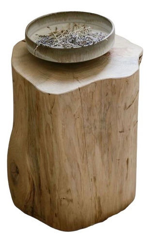 Mesa De Arrime Tronco Madera Natural Ciprés Rustico Lijado