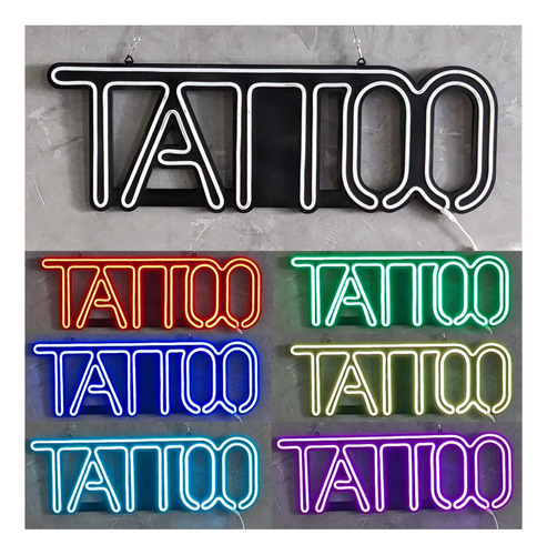 Neon Led Tattoo Placa Letreiro Luminoso Tatuagem