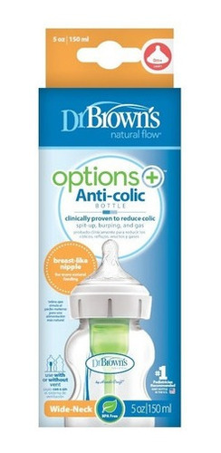 Mamadera Boca Ancha Dr. Browns Options+ 150 Ml Blanca