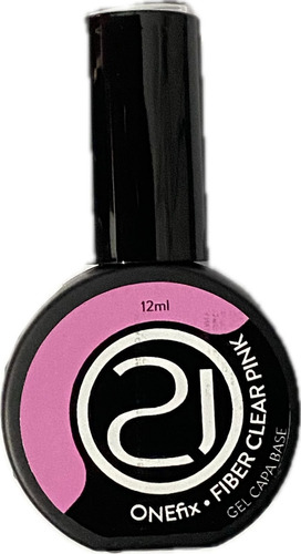 One Fix Nails 21 Capa Base 12ml Cor Fiber Clear Pink