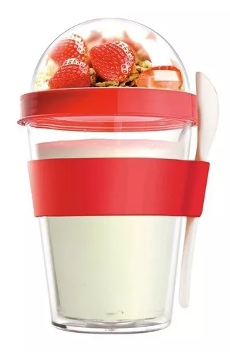 Vaso Porta Yogurt + Hermético Con División Mainstays