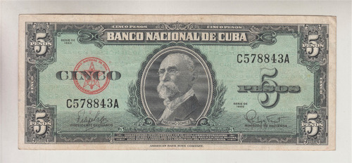 Billete Caribe 5 Pesos 1960 (c85)