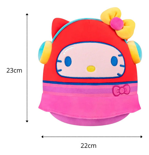Pelúcia Squishmallows Hello Kitty Arcade Colorida 23cm Vermelho E Rosa