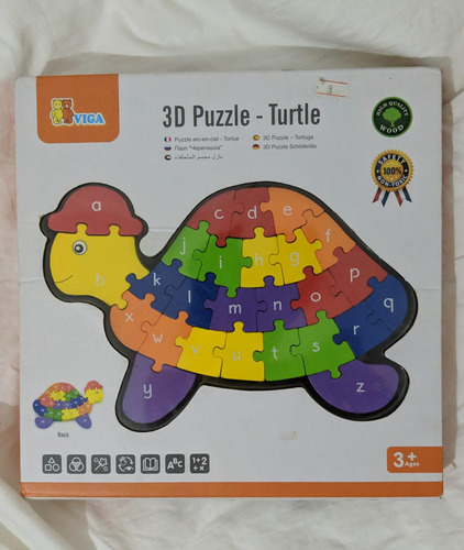 Juegos Juguetes Madera Viga Niño Didactico Puzzle 3d Tortuga