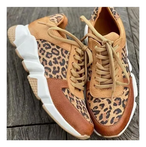 Tenis Con Estampado De Leopardo Para Mujer Cuotas sin inter s