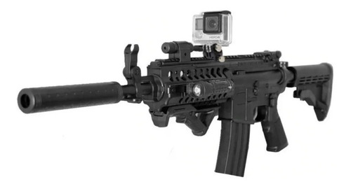 Montura De Gopro Para Riel Picatinny / Adaptador Airsoft Color Negro
