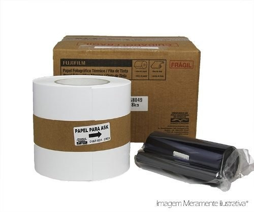 Kit Papel + Ribbon 10x15 Para Impressora Fuji Ask 300