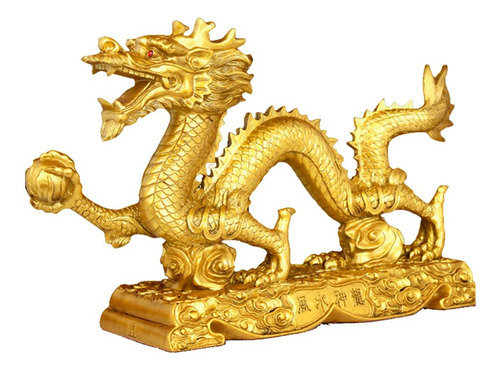 Feng Shui Dragón De Oro Chino Zodíaco Animal Estatua De L