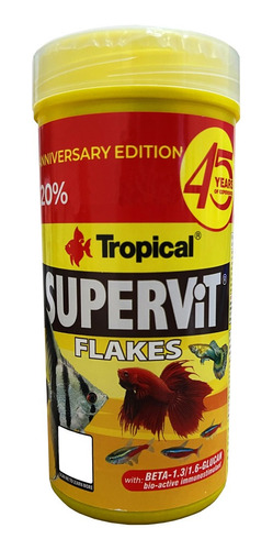 Ração Tropical Supervit Flakes Para Peixes 50g + 20% Bônus