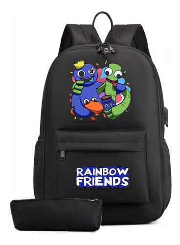 Mochila De Rainbow Friends Con Puerto Usb Antirrobo