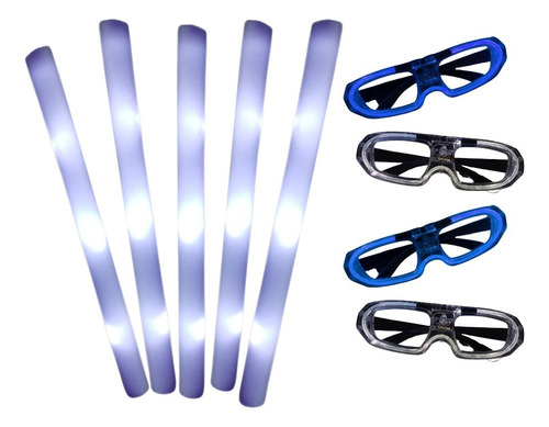 Pack Cotillon Luminoso Led Argentina Lentes Rompecocos X 48