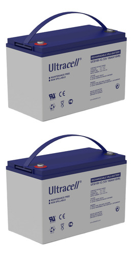 Pack X2u Bateria Ultracell 12v 100ah Solar Inversor Ups Led