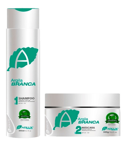 Kit Argila Branca Manutenção Shampoo + Mascara Adlux Tratamento Reconstrução Fit Original Novo Envio Imediato