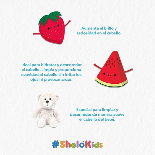 Crema Peinadora Fresita Niña Desenreda Hidrata Sheló Nabel