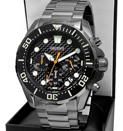 Relógio Pulso Orient Masculino Solartech Diver Myssc016 G1gx Grafite Preto