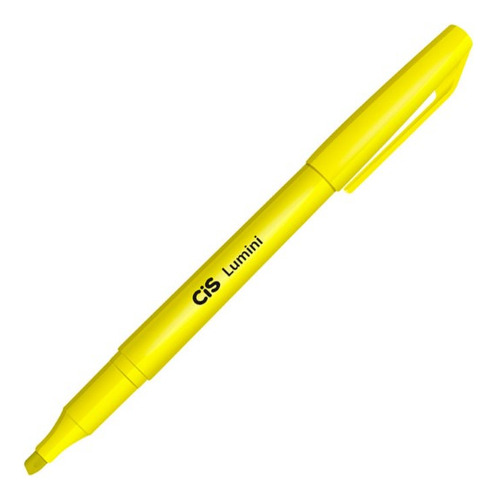 Pincel Caneta Marca Texto Cis Lumini Amarelo 12 Unid Caixa