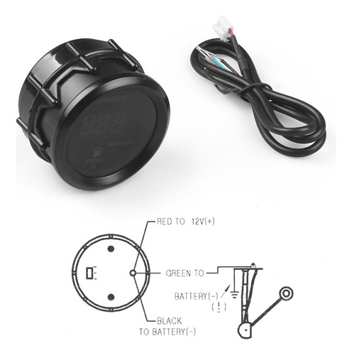 Indicador De Nivel De Combustible Dynoracing De 52 Mm Y 12