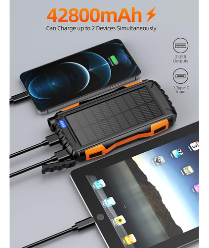 Power-bank-solar-charger - 42800mah Power Bank, Cargador Por