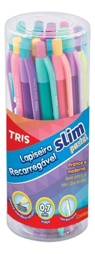 Lapiseira 0.7mm Tris Slim Pastel 4 Cores Sortidos