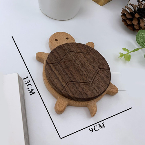 Posavasos De Madera Con Forma De Tortuga, Ideal Para