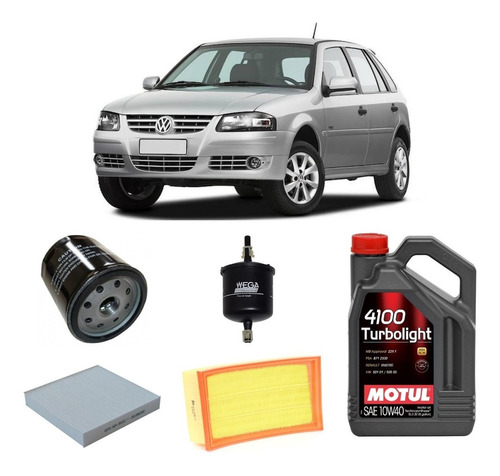 Kit De 4 Filtros Wega Volkswagen Gol Power Y Motul 10w40 X4