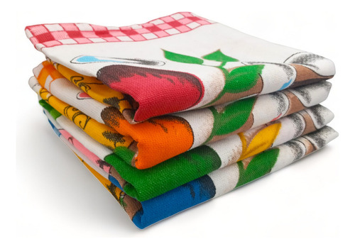 Set De 4 Paño De Cocina Color Variados Tarros
