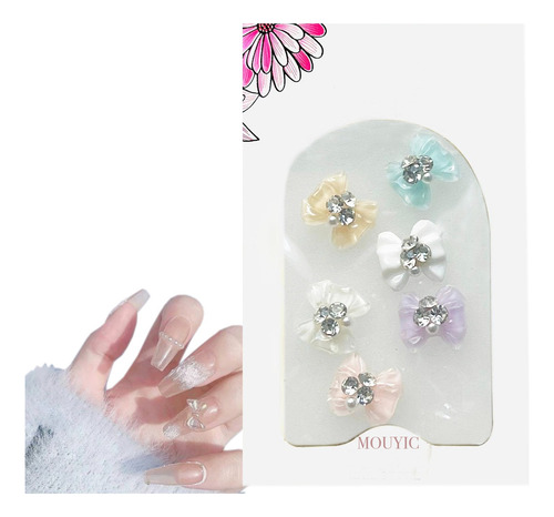 Moños Perlas Coquette Para Decoracion De Uñas Color Moño Coquette Con Cristal