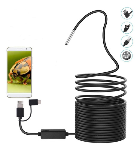 Cámara De Inspección De Serpiente Usb 3 En 1 Cámara De Del 8