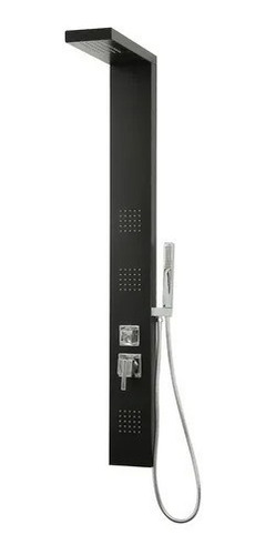 Columna Ducha Escocesa Negra De Aluminio 140x15cm Con 3 Jets