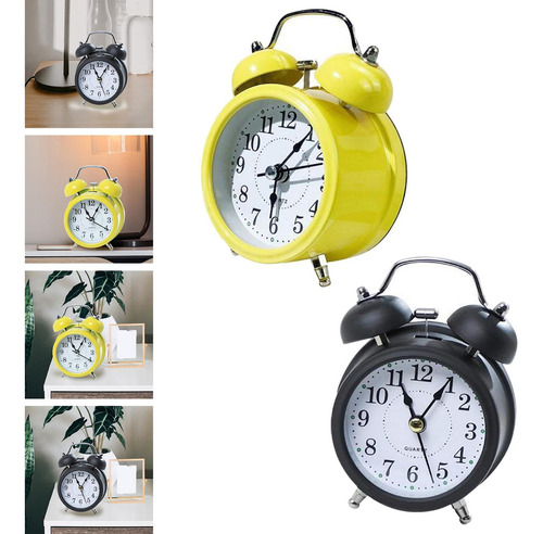 Reloj Despertador Retro Con Esfera Que En La Oscuridad Y Sin