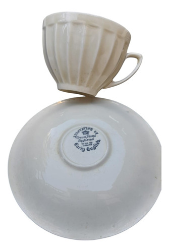 Crown Ducal Juego De Loza Vintage Tazas Té Y Platos Postre Beige Crown Ducal (Usado)
