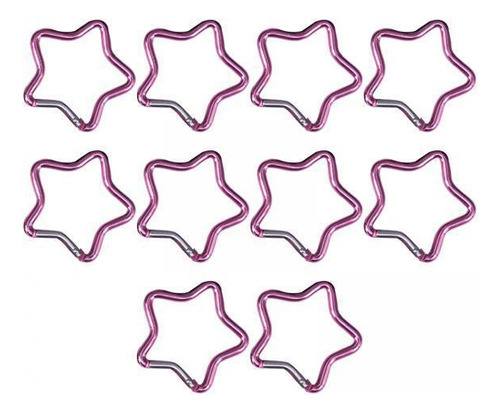 2 Mosquetón Puntiagudo En Forma De Estrella, Rosa Claro