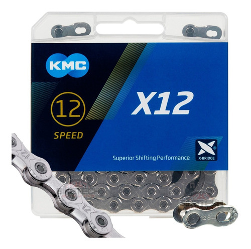 Cadenilla Kmc 12v Plateada X12 Compatible Shimano Y Sram