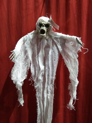 Imagen 2 de 5 de Colgante Fantasma Chico X1 Decoracion Halloween Cotillon