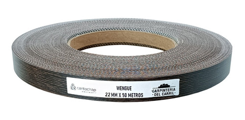 Tapacanto Melamina Wengue 22 Mm X 50 Mt Preencolado Superior