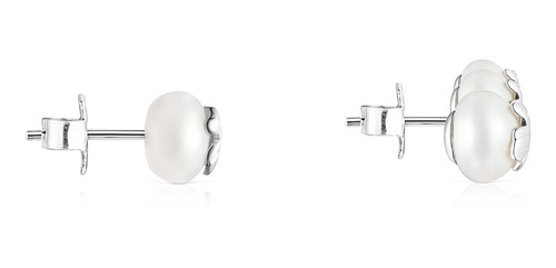 Pendientes Irregular Icon Pearl De Plata Y Perla Tous Color Blanco